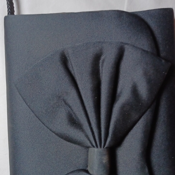 Vintage Satin Black Bow Mini Bag - Picture 6 of 12